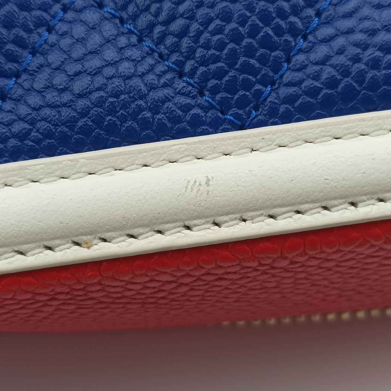 Filigree Vanity Case Top HandleRed x Blue x WhiteCaviar SkinA8445226964014フィリグリー バニティ ケース トップ ハンドルレッド×ブルー×ホワイトキャビアスキンA8445226964014