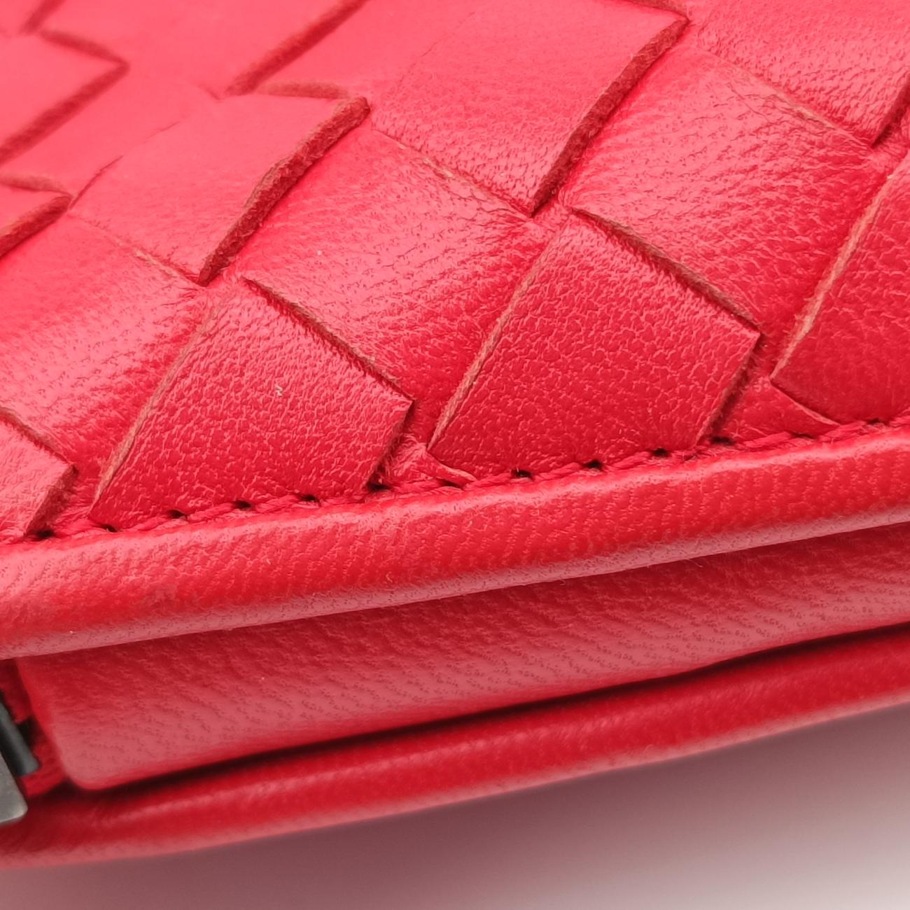 NODINI Intrecciato Red lambskin B02548720Vノディーニ イントレチャート レッド ラムスキン B02548720V