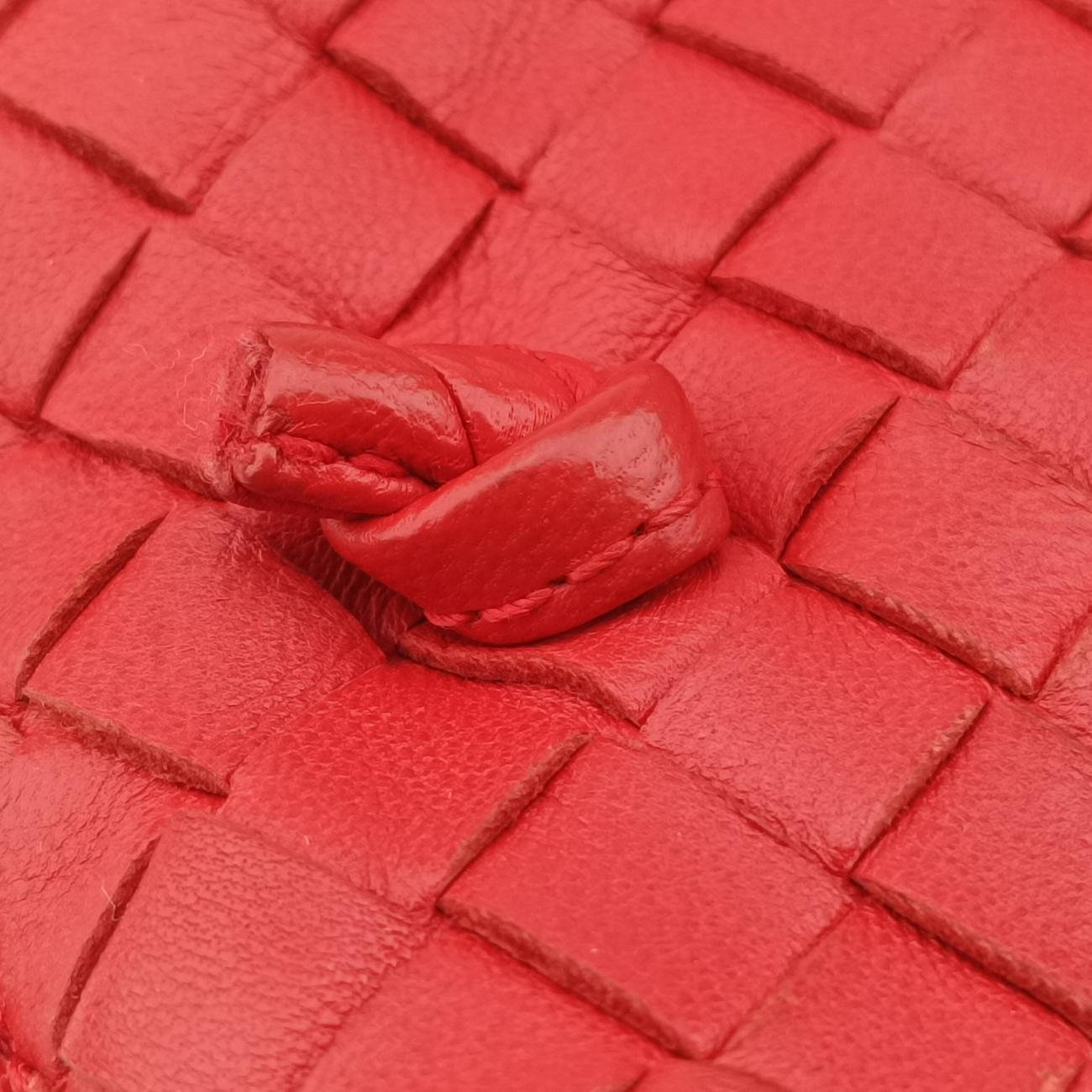 NODINI Intrecciato Red lambskin B02548720Vノディーニ イントレチャート レッド ラムスキン B02548720V