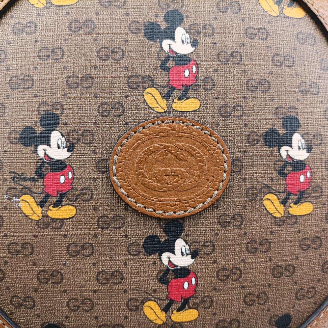 DISNEY Collaboration Mickey Mouse Multicolour PVC coated canvas×Leather 603938 I030946486ディズニーコラボ ミッキーマウス マルチカラー PVCコーティングキャンバス×レザー 603938 I030946486