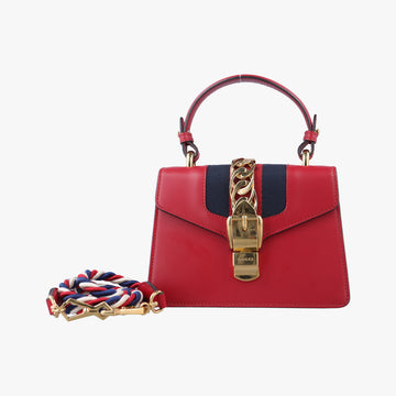 Sylvie Red×navy Leather 470270 B022343184シルヴィ レッド×ネイビー レザー 470270 B022343184