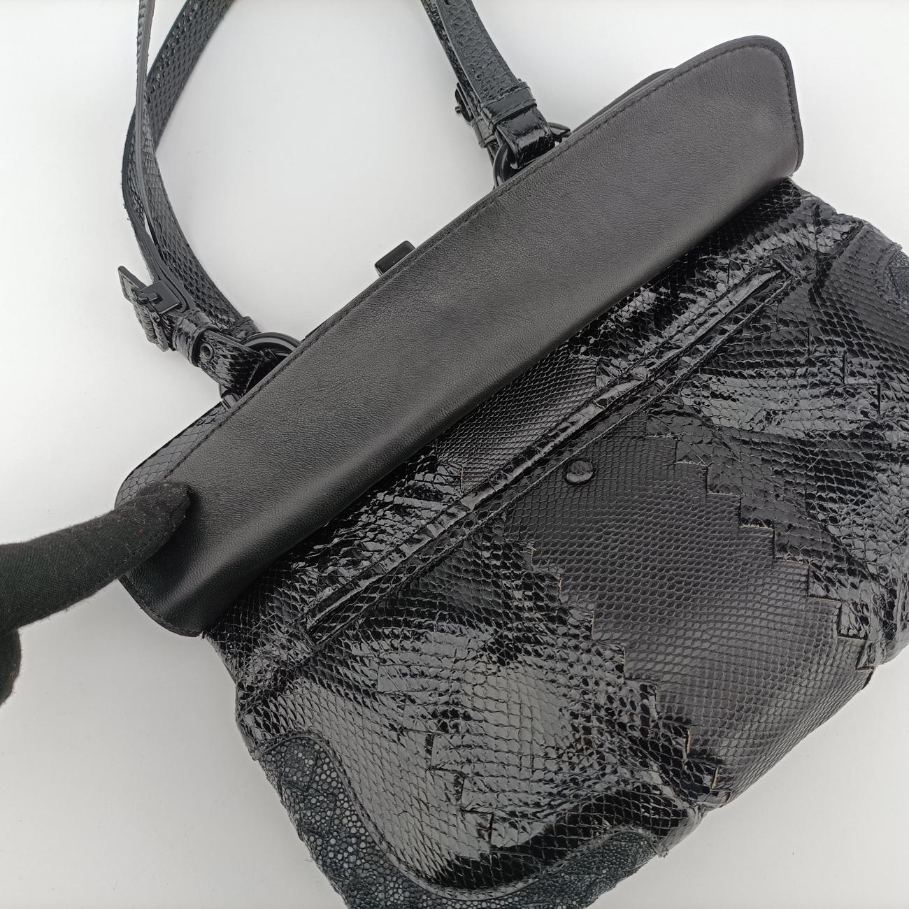 Intrecciato Black Leather×snakeskin B02434049Uイントレチャート ブラック レザーｘヘビ革 B02434049U