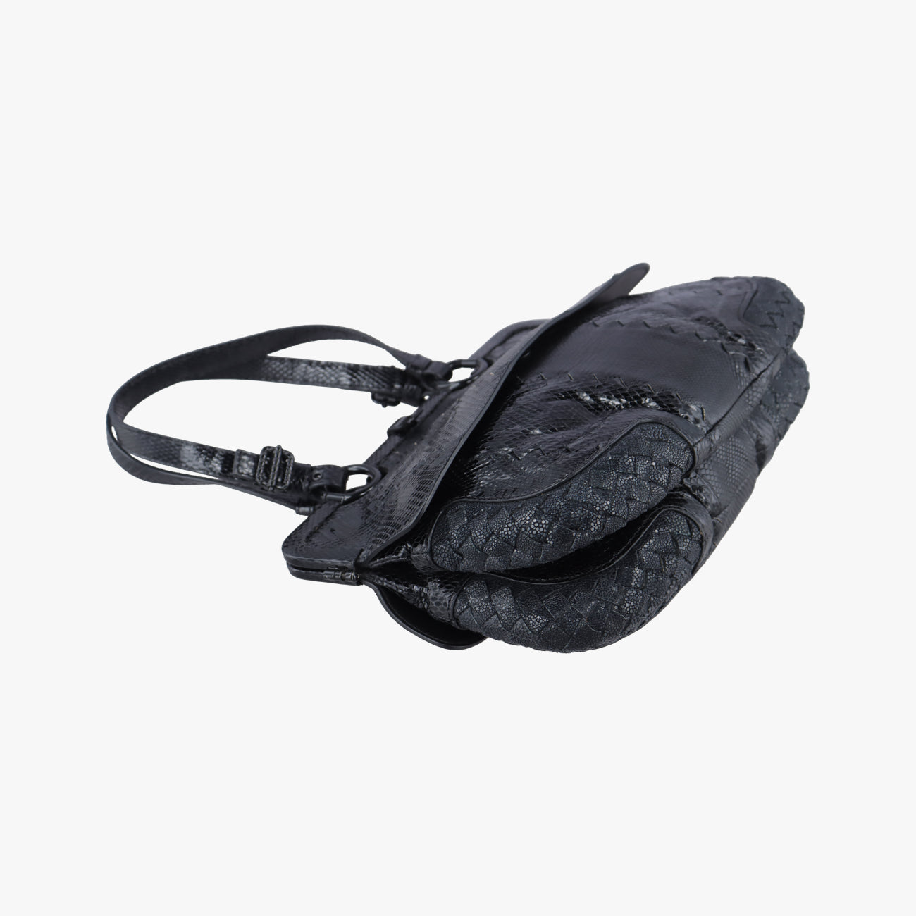 Intrecciato Black Leather×snakeskin B02434049Uイントレチャート ブラック レザーｘヘビ革 B02434049U