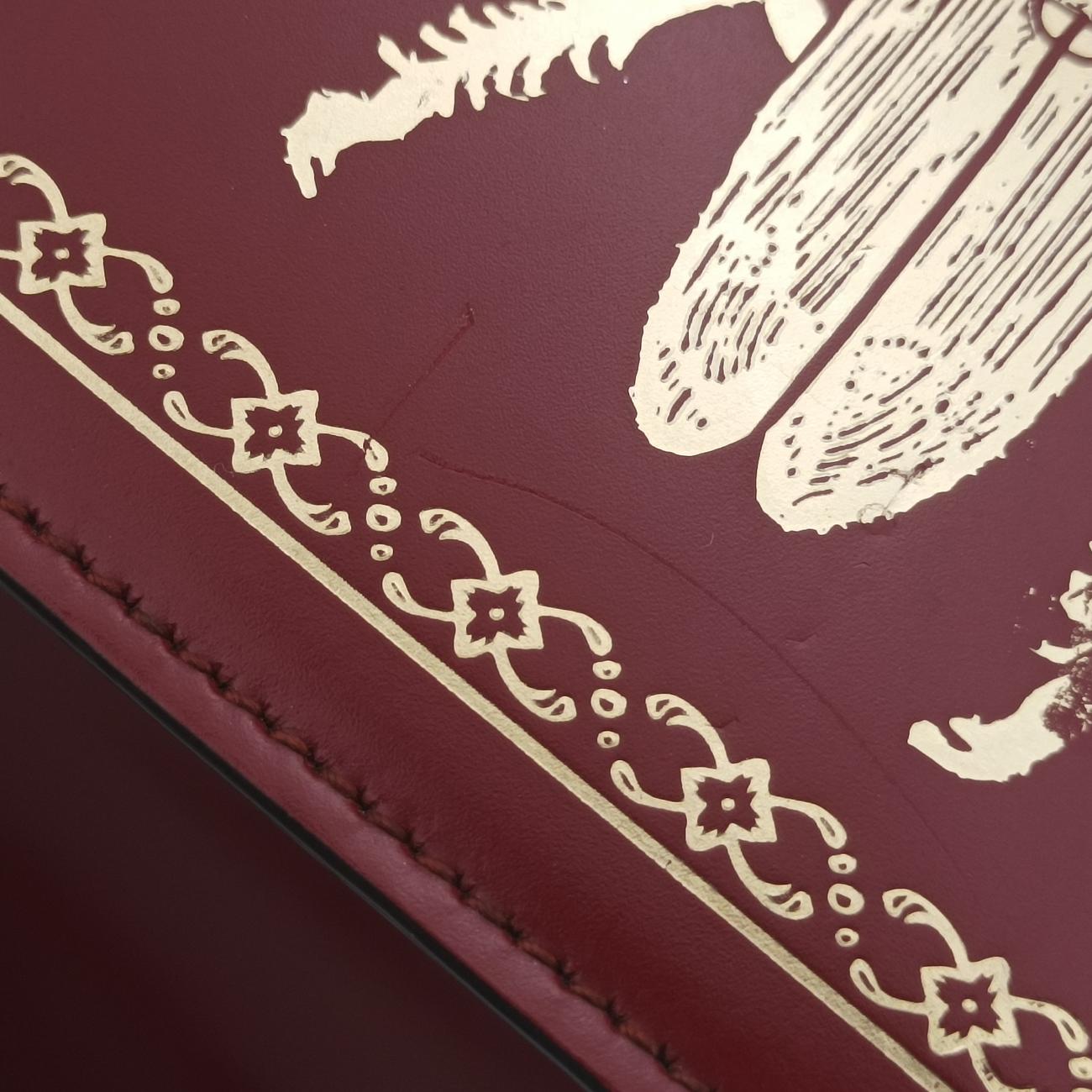 Broche Beetle Print Red×Multicolour Leather 466434 F022834740ブロッシュビートルプリント レッド×マルチカラー レザー 466434 F022834740