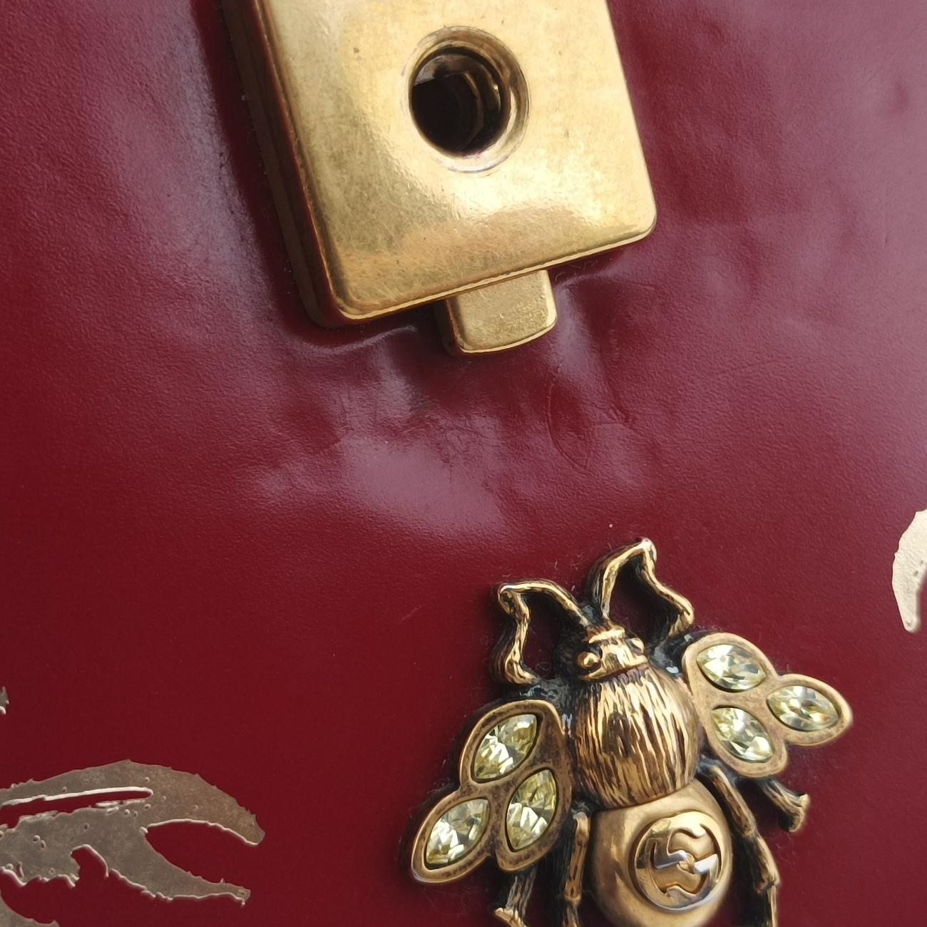 Broche Beetle Print Red×Multicolour Leather 466434 F022834740ブロッシュビートルプリント レッド×マルチカラー レザー 466434 F022834740