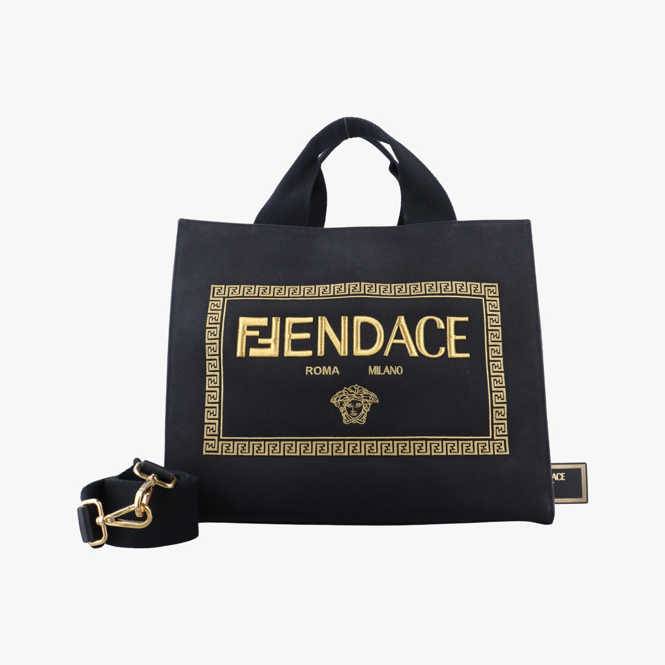 Fendace La Medusa Black canvas 8BH395 8BH395-AJIA-228-3262サンシャイン ブラック キャンバス 8BH395 8BH395-AJIA-228-3262