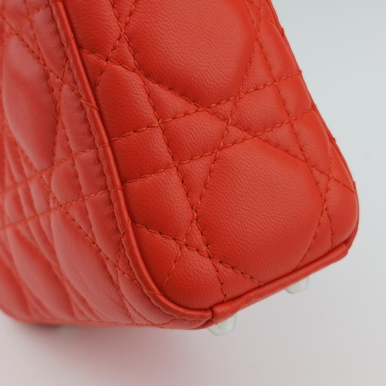 Lady Dior Orange lambskin 18-MA-0145レディディオール オレンジ ラムスキン 18-MA-0145
