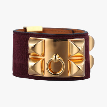 Collier de Chienpurple brown×goldenLeather× GPS ▢P Rコリエ ド シアンパープル ブラウン×ゴールドレザー × GPS ▢P R