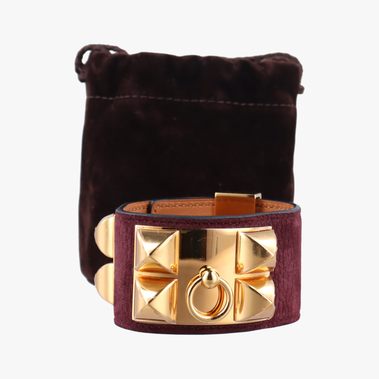 Collier de Chienpurple brown×goldenLeather× GPS ▢P Rコリエ ド シアンパープル ブラウン×ゴールドレザー × GPS ▢P R