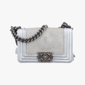 BOY CHANEL Silver lambskin×Galuchat Stingray A66230 19869442ボーイシャネル シルバー ラムスキン×ガルーシャ スティングレイ A66230 19869442