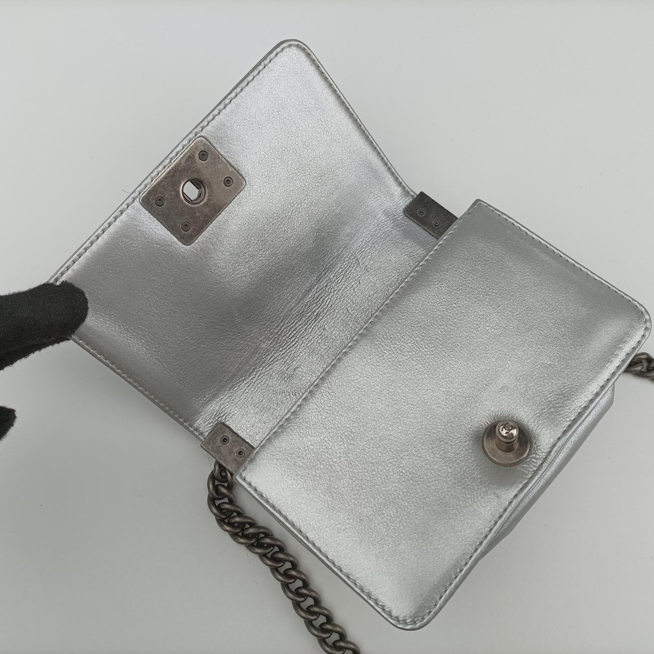 BOY CHANEL Silver lambskin×Galuchat Stingray A66230 19869442ボーイシャネル シルバー ラムスキン×ガルーシャ スティングレイ A66230 19869442