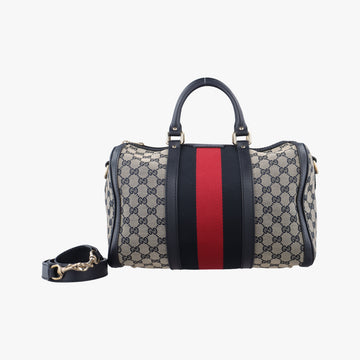 Sherry Line navy×red×beige Leather x canvas 247205 B017304282シェリーライン ネイビー×レッド×ベージュ レザー×キャンバス 247205 B017304282