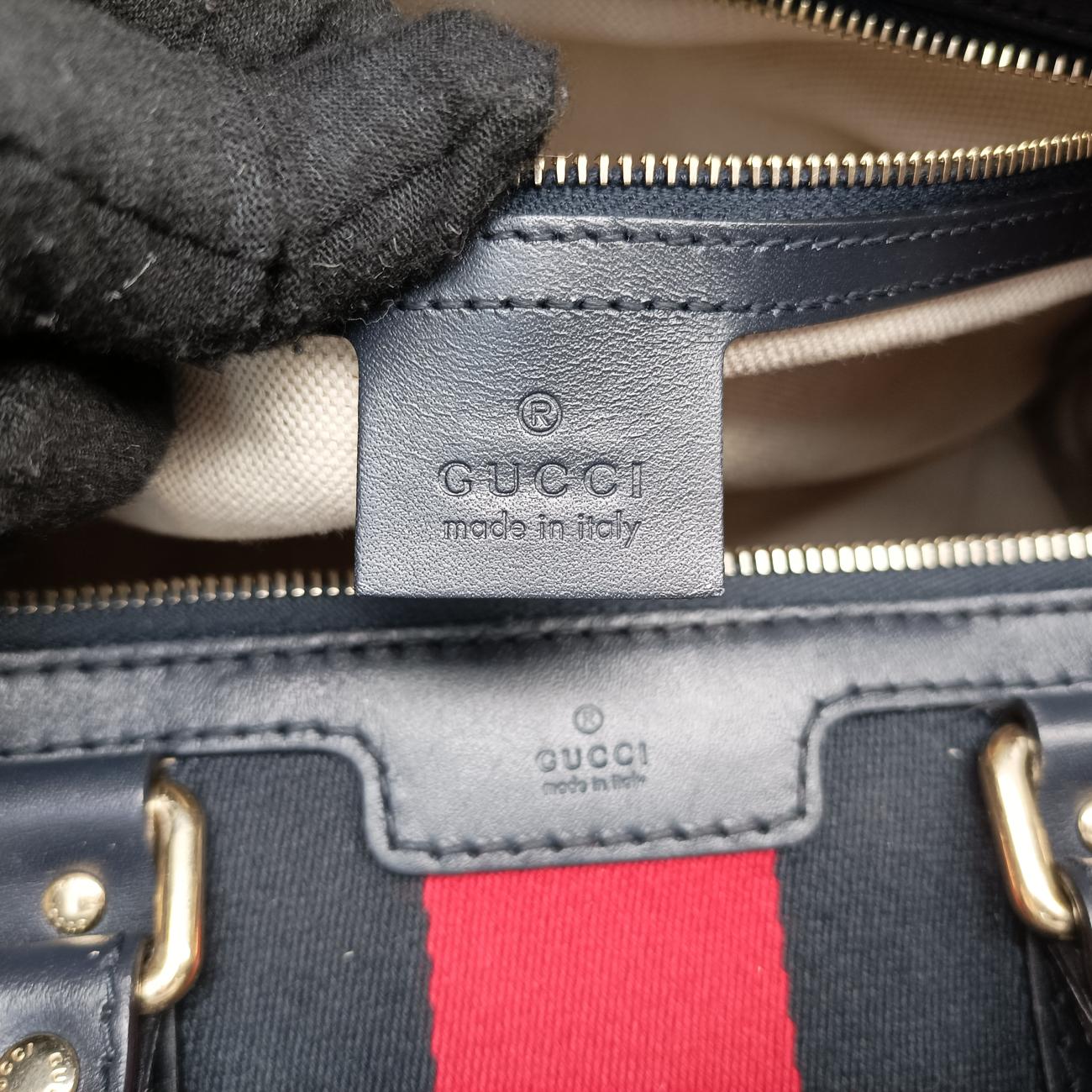 Sherry Line navy×red×beige Leather x canvas 247205 B017304282シェリーライン ネイビー×レッド×ベージュ レザー×キャンバス 247205 B017304282