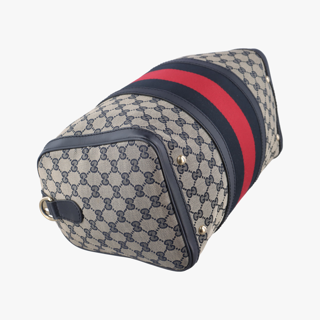 Sherry Line navy×red×beige Leather x canvas 247205 B017304282シェリーライン ネイビー×レッド×ベージュ レザー×キャンバス 247205 B017304282