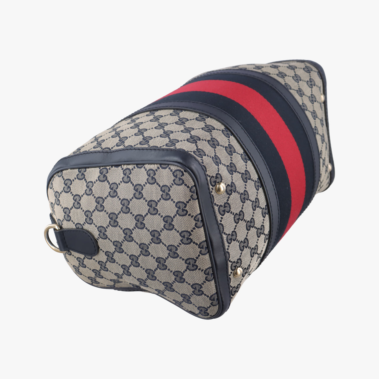 Sherry Line navy×red×beige Leather x canvas 247205 B017304282シェリーライン ネイビー×レッド×ベージュ レザー×キャンバス 247205 B017304282