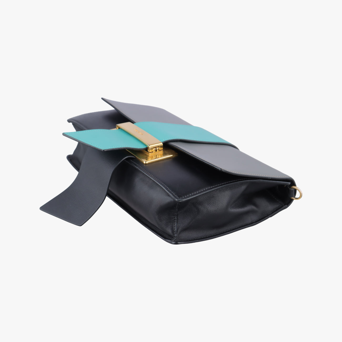 Plex Ribbon black×green×grey Leather 1BD067 7/Dプレックス リボン ブラック×グリーン×グレー レザー 1BD067 7/D