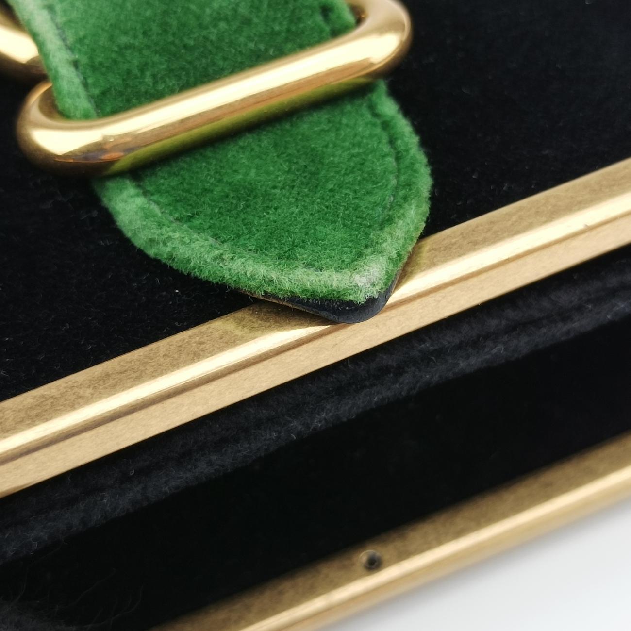 Cahier Black×green velour 1BH058 233カイエ ブラック×グリーン ベロア 1BH058 233