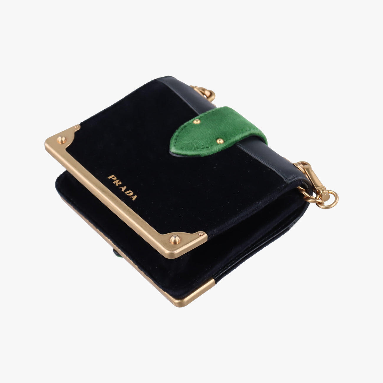 Cahier Black×green velour 1BH058 233カイエ ブラック×グリーン ベロア 1BH058 233