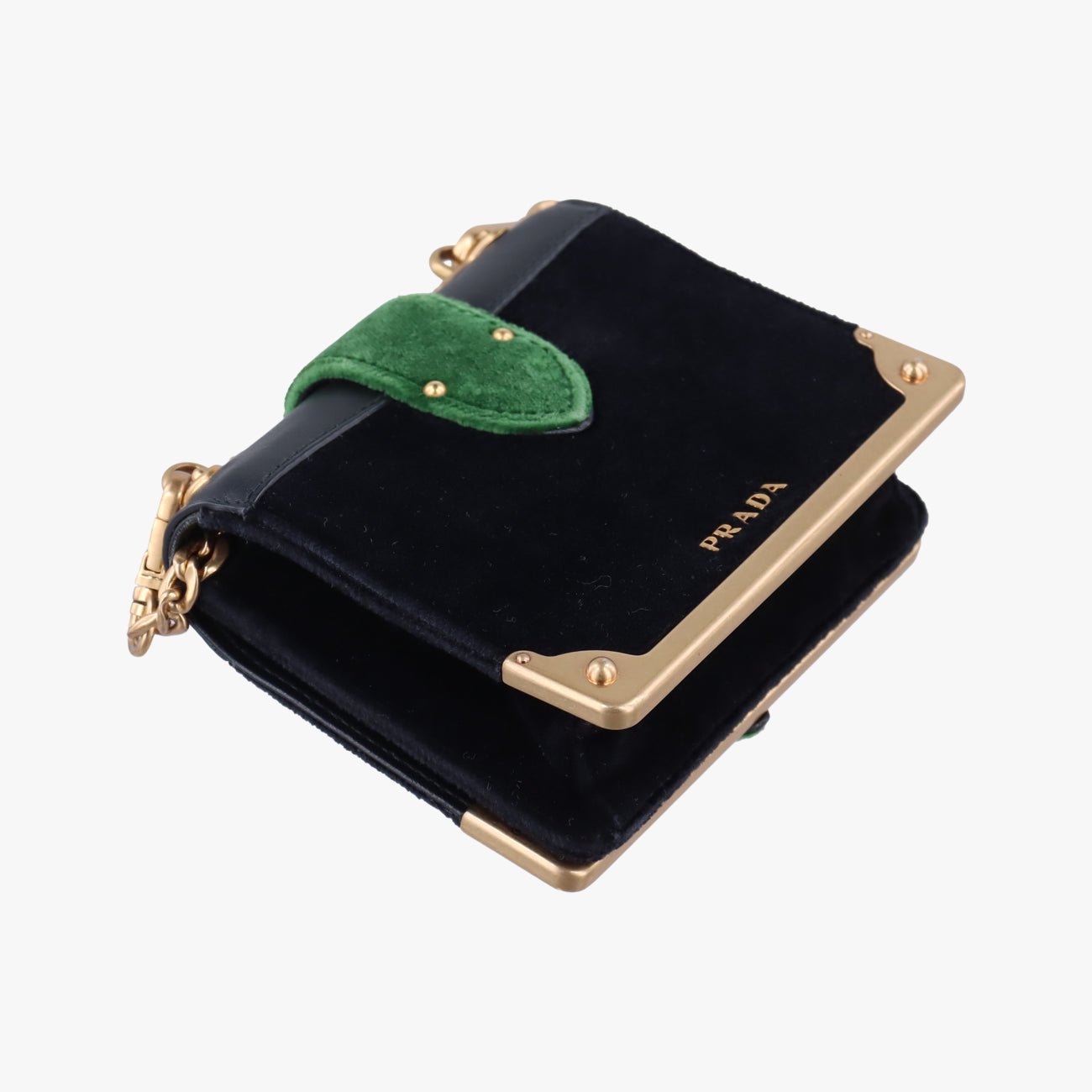 Cahier Black×green velour 1BH058 233カイエ ブラック×グリーン ベロア 1BH058 233