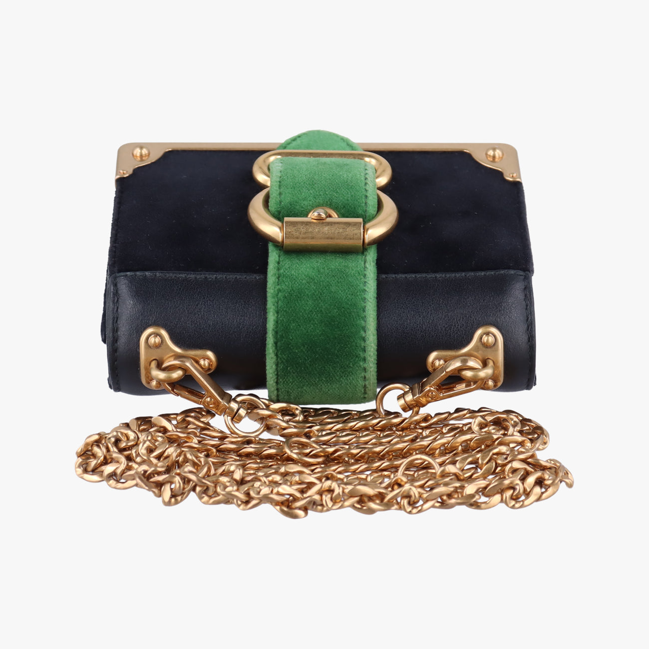 Cahier Black×green velour 1BH058 233カイエ ブラック×グリーン ベロア 1BH058 233