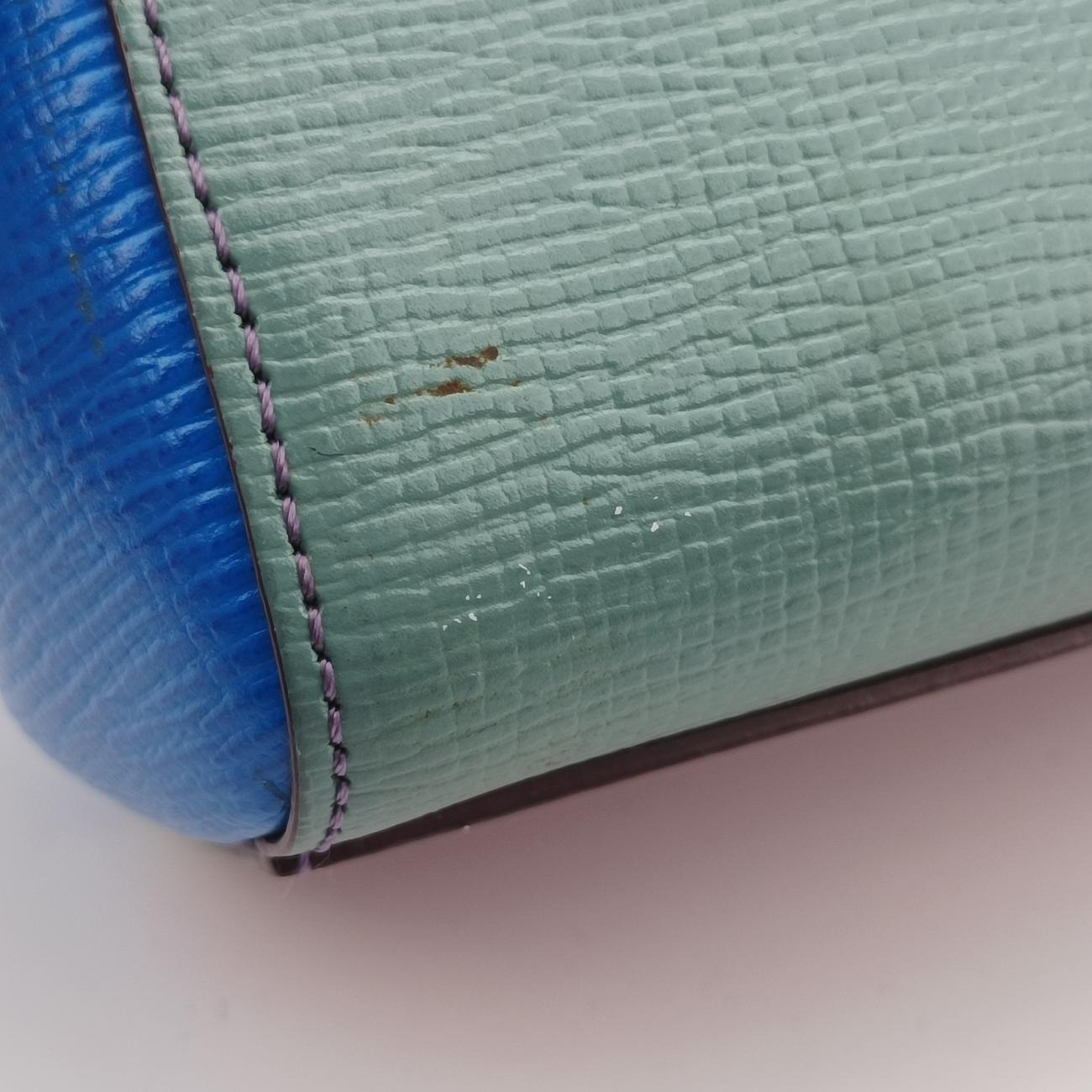 SICILY Red×Blue×Greenish gray Leather 44シシリー レッド×ブルー×グリーニッシュ グレイ レザー 44