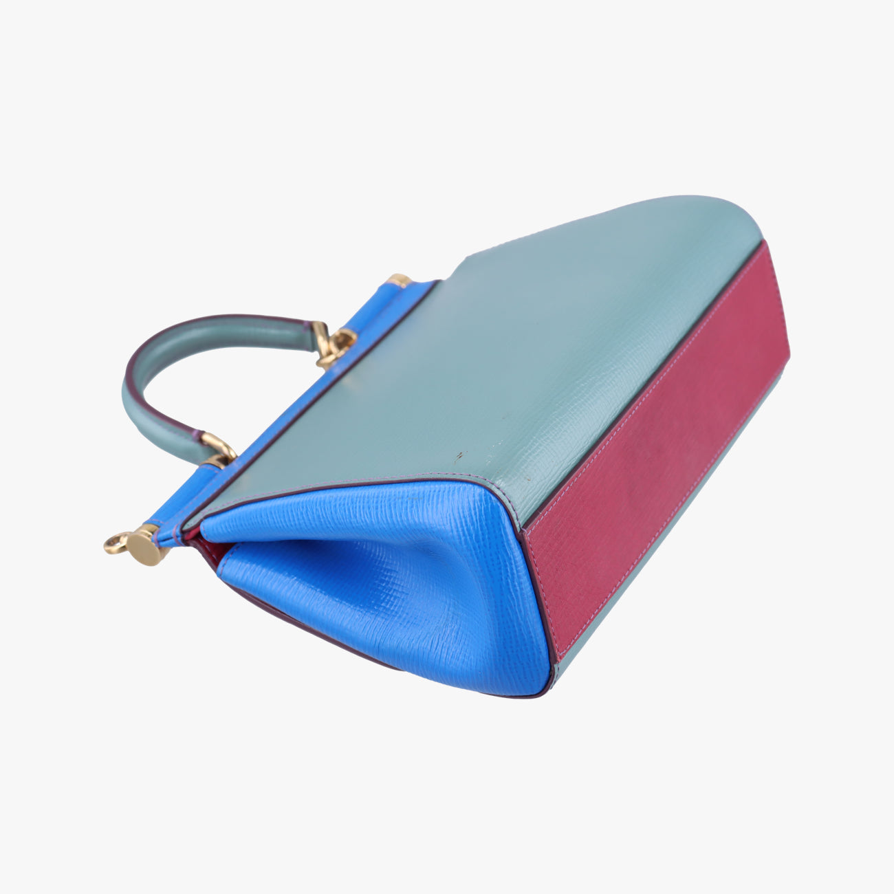 SICILY Red×Blue×Greenish gray Leather 44シシリー レッド×ブルー×グリーニッシュ グレイ レザー 44