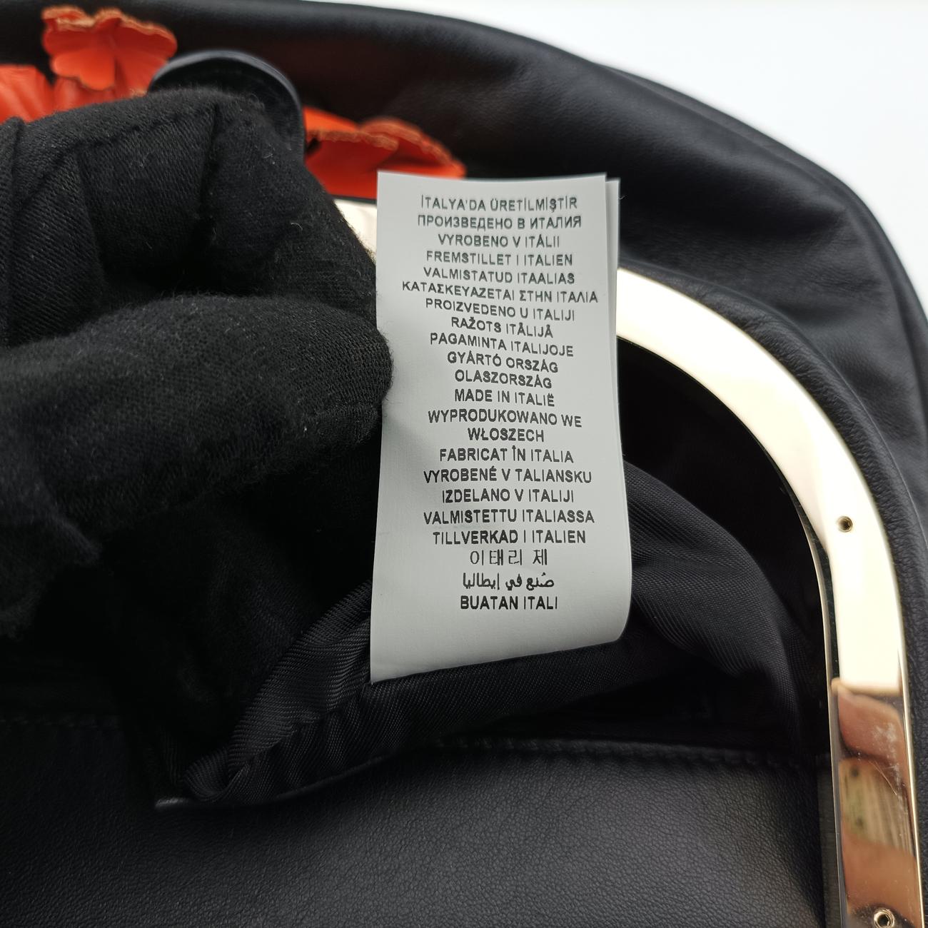 Floral decoration Black×Multicolour Leather CLG980537304792花飾り ブラック×マルチカラー レザー CLG980537304792