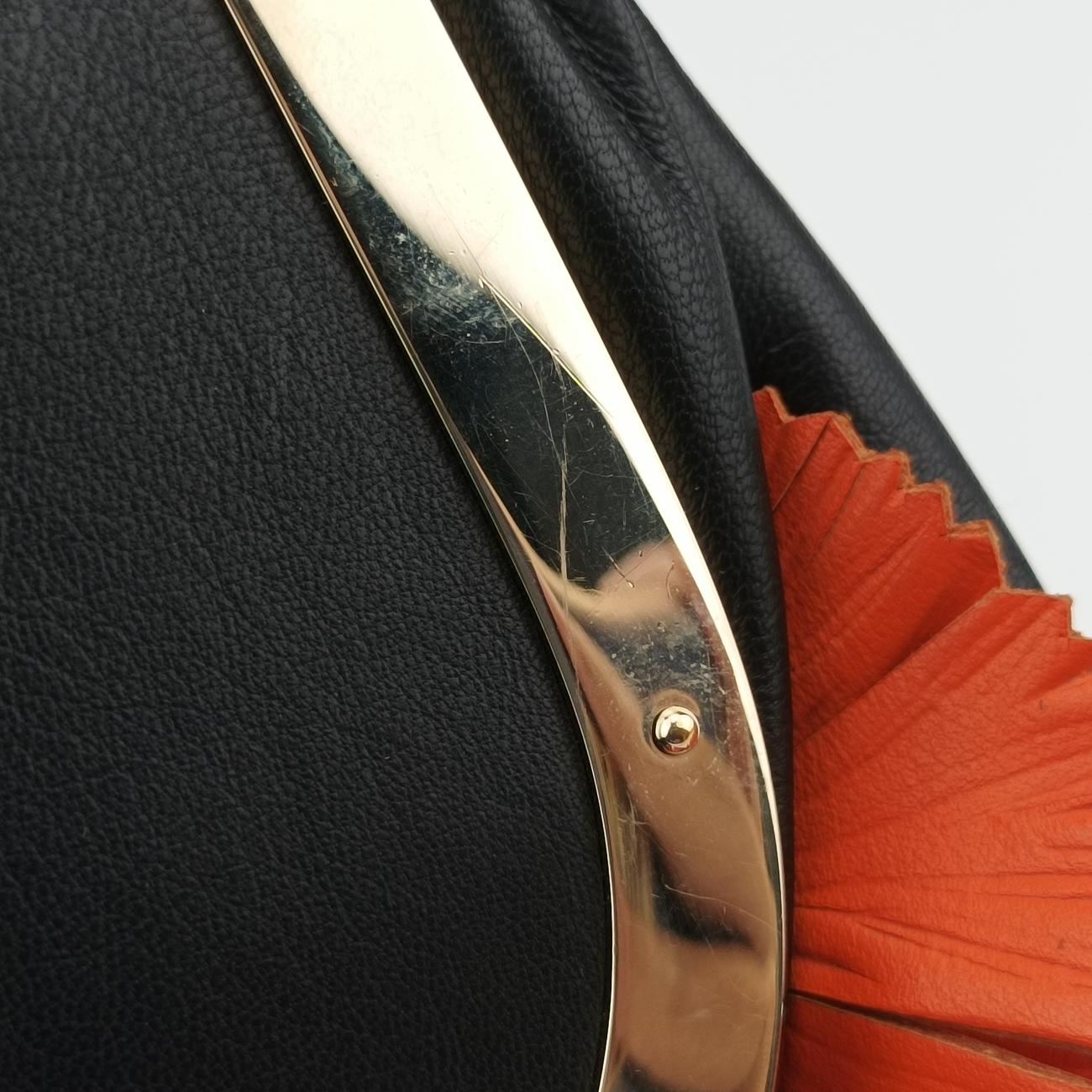 Floral decoration Black×Multicolour Leather CLG980537304792花飾り ブラック×マルチカラー レザー CLG980537304792