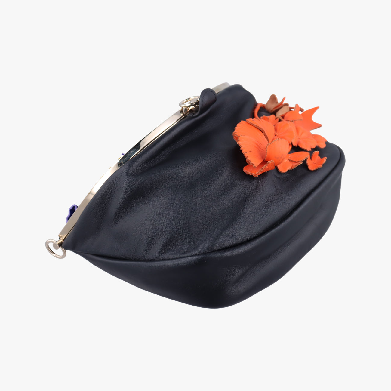 Floral decoration Black×Multicolour Leather CLG980537304792花飾り ブラック×マルチカラー レザー CLG980537304792