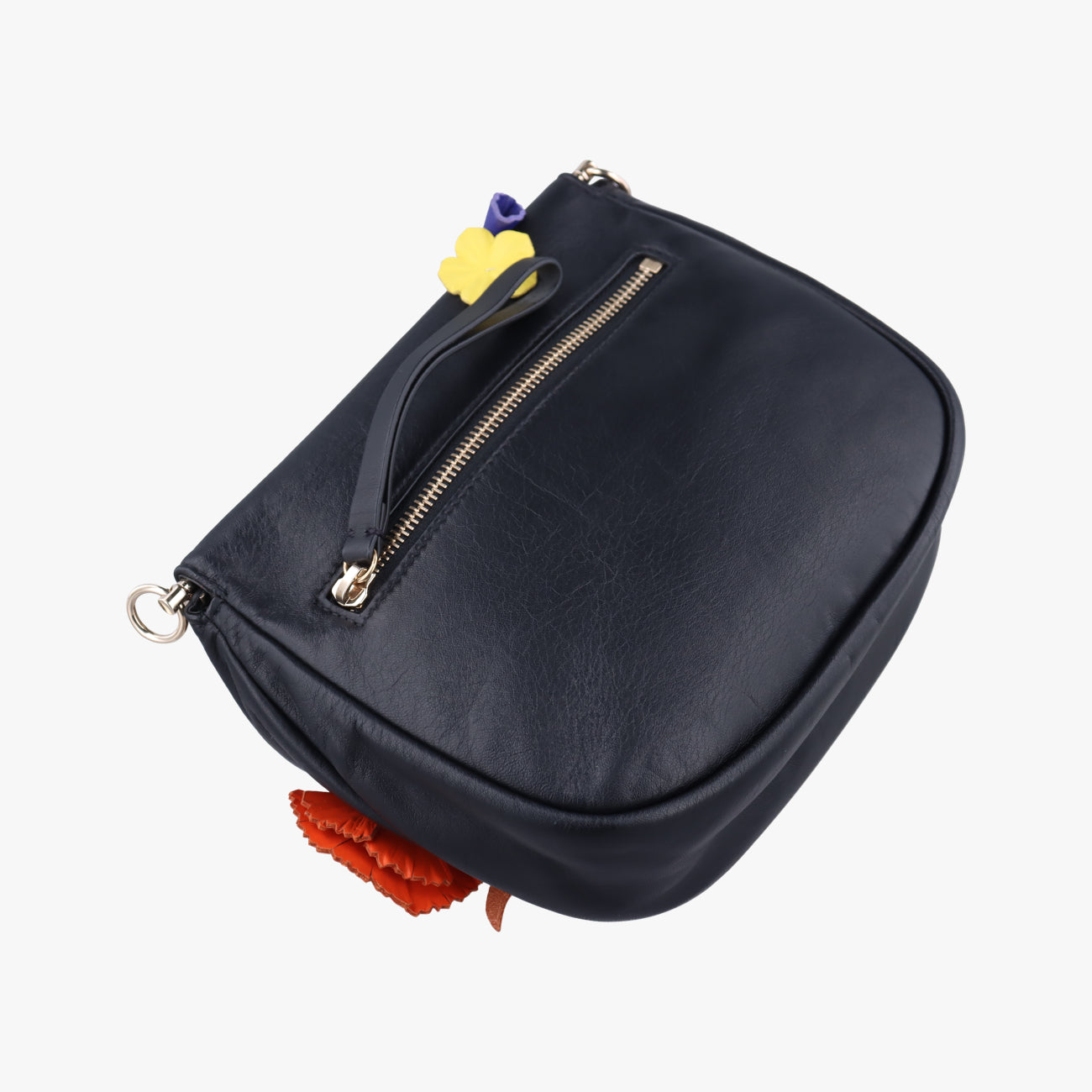 Floral decoration Black×Multicolour Leather CLG980537304792花飾り ブラック×マルチカラー レザー CLG980537304792