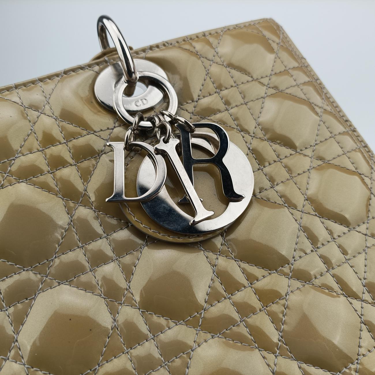 Lady Dior Yellow Patent 16-BO-1100 Aレディディオール ラージ イエロー パテント 16-BO-1100 A