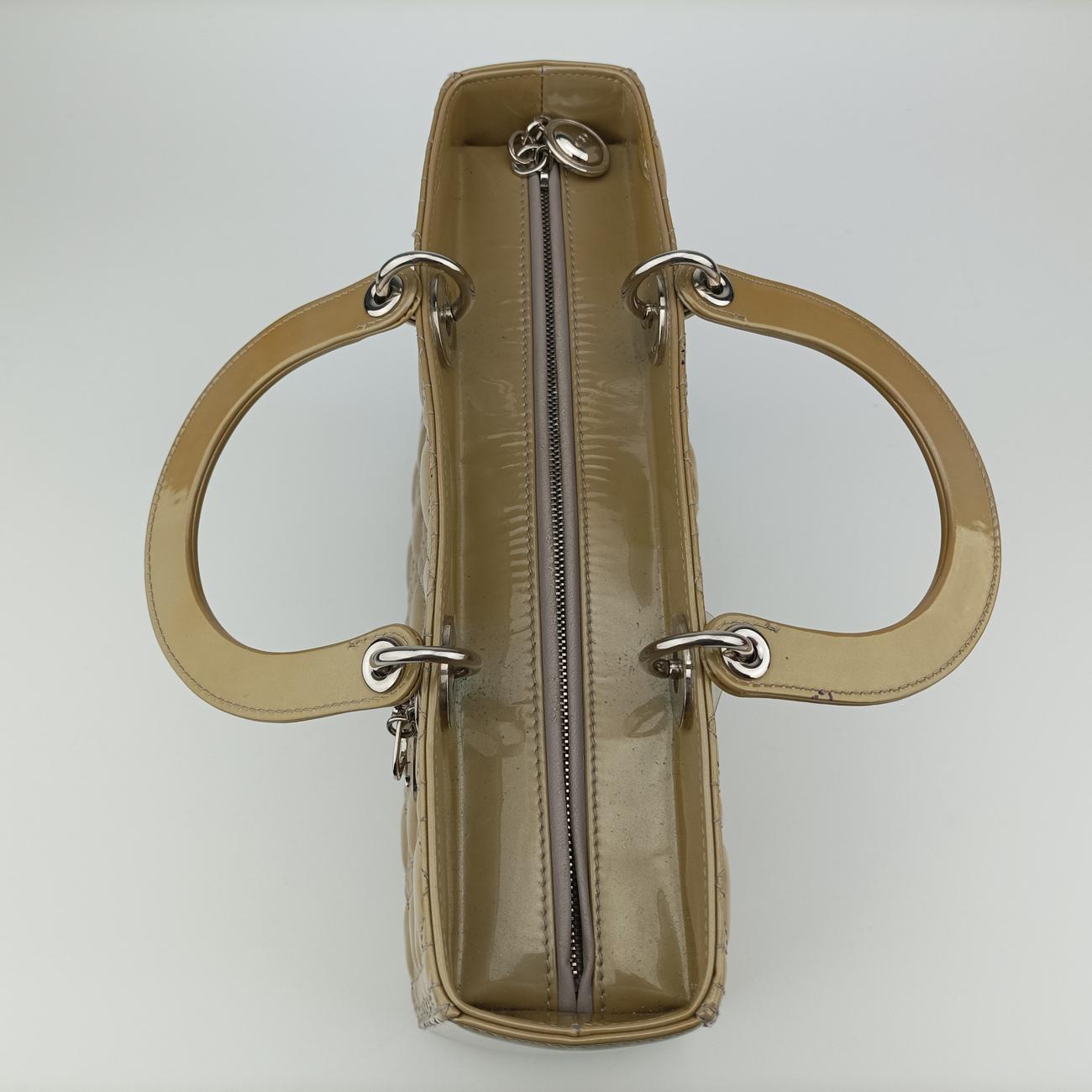 Lady Dior Yellow Patent 16-BO-1100 Aレディディオール ラージ イエロー パテント 16-BO-1100 A