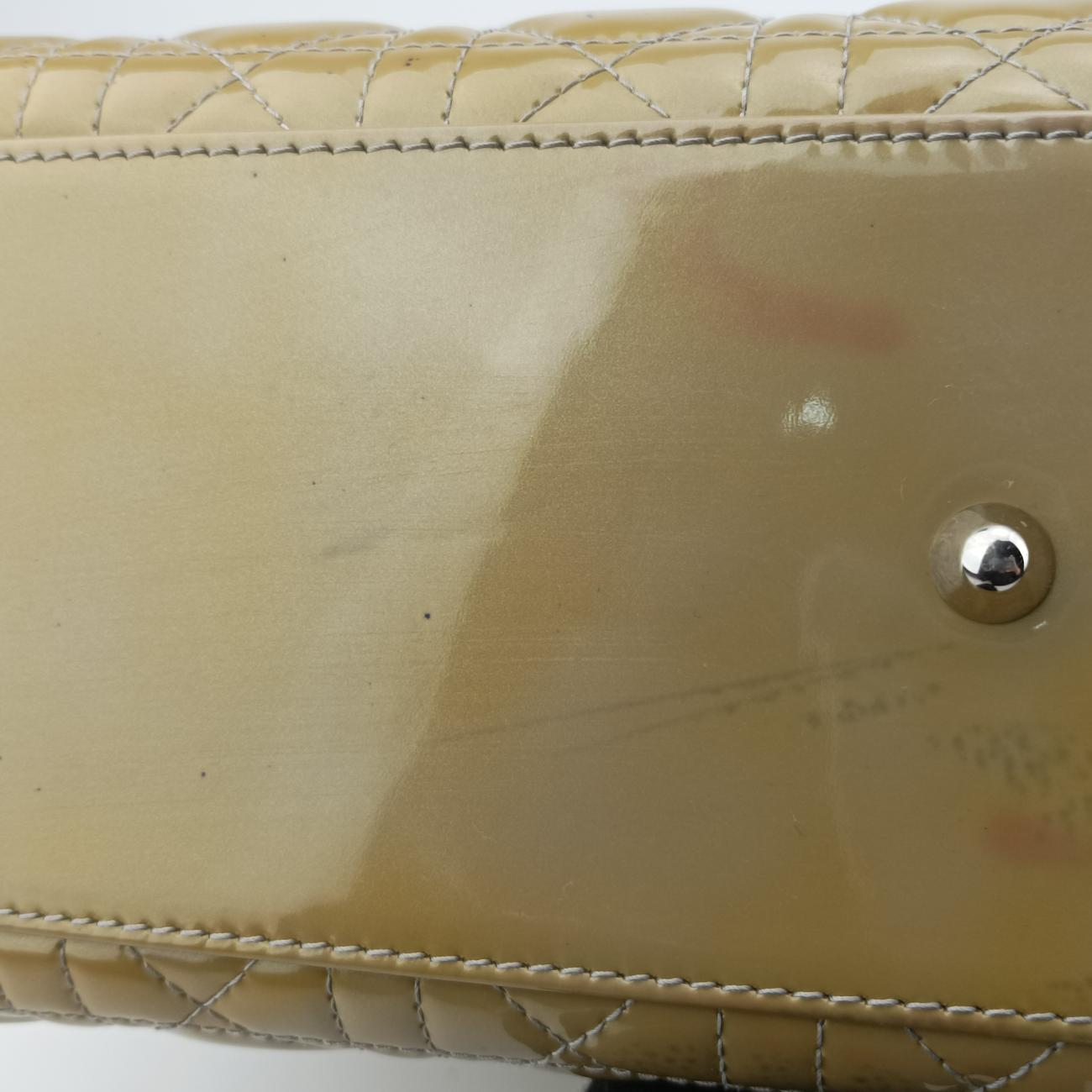 Lady Dior Yellow Patent 16-BO-1100 Aレディディオール ラージ イエロー パテント 16-BO-1100 A