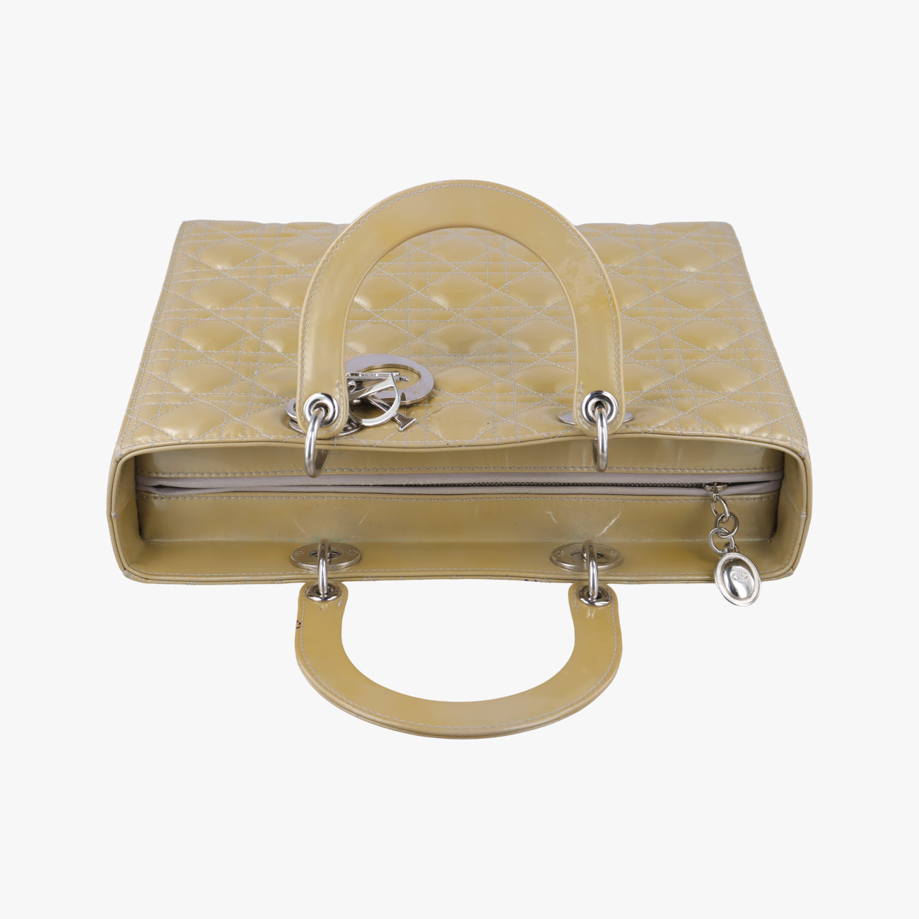 Lady Dior Yellow Patent 16-BO-1100 Aレディディオール ラージ イエロー パテント 16-BO-1100 A