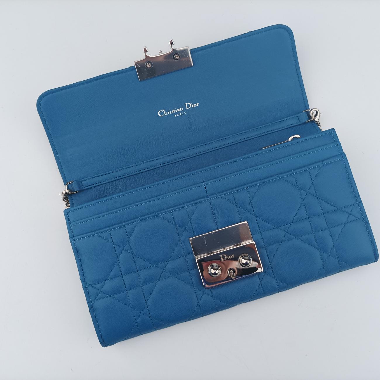 Miss Dior Cannage Blue lambskin 26-MA-0164ミス ディオール カナージュ ブルー ラムスキン 26-MA-0164