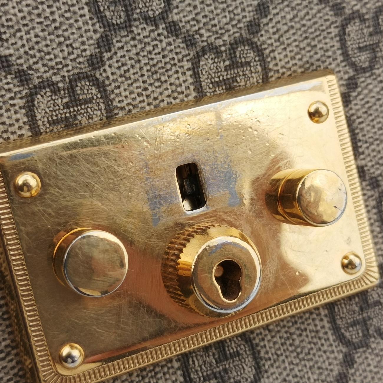 Padlock Guccissima Beige x Black PVC coated canvas x leather 453189 I022386488グッチッシマ パドロック ベージュ×ブラック PVCコーティングキャンバス×レザー 453189 I022386488