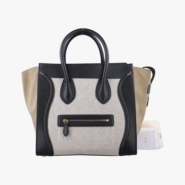 Luggage Micro shopperWhite x Black x BeigeLeather x Canvas× SuedeS-ZP-0193ラゲージマイクロショッパーホワイト×ブラック×ベージュレザー×キャンバス× スエード S-ZP-0193