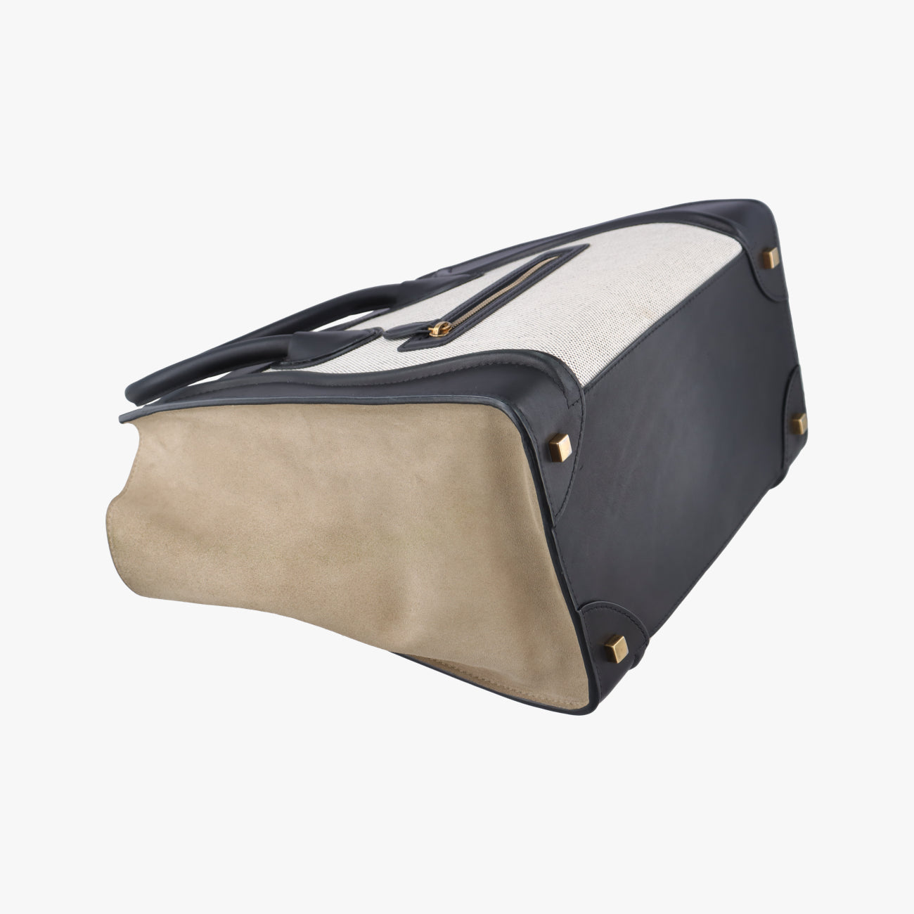 Luggage Micro shopperWhite x Black x BeigeLeather x Canvas× SuedeS-ZP-0193ラゲージマイクロショッパーホワイト×ブラック×ベージュレザー×キャンバス× スエード S-ZP-0193