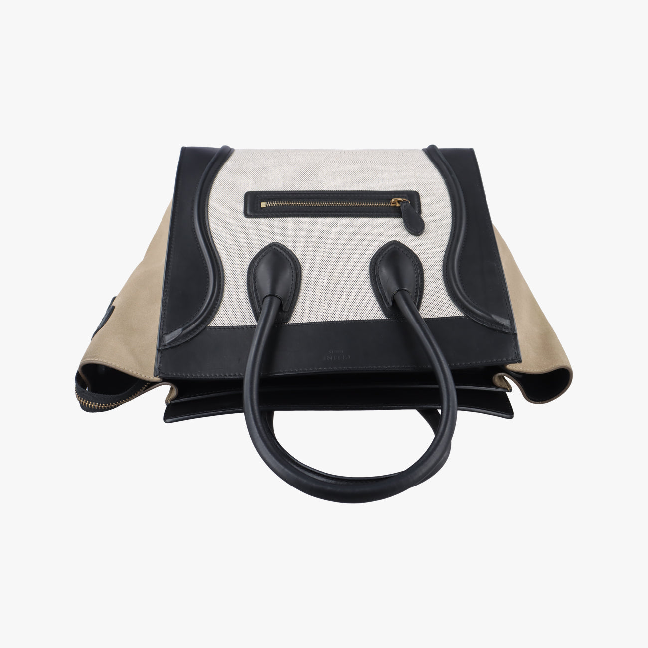 Luggage Micro shopperWhite x Black x BeigeLeather x Canvas× SuedeS-ZP-0193ラゲージマイクロショッパーホワイト×ブラック×ベージュレザー×キャンバス× スエード S-ZP-0193