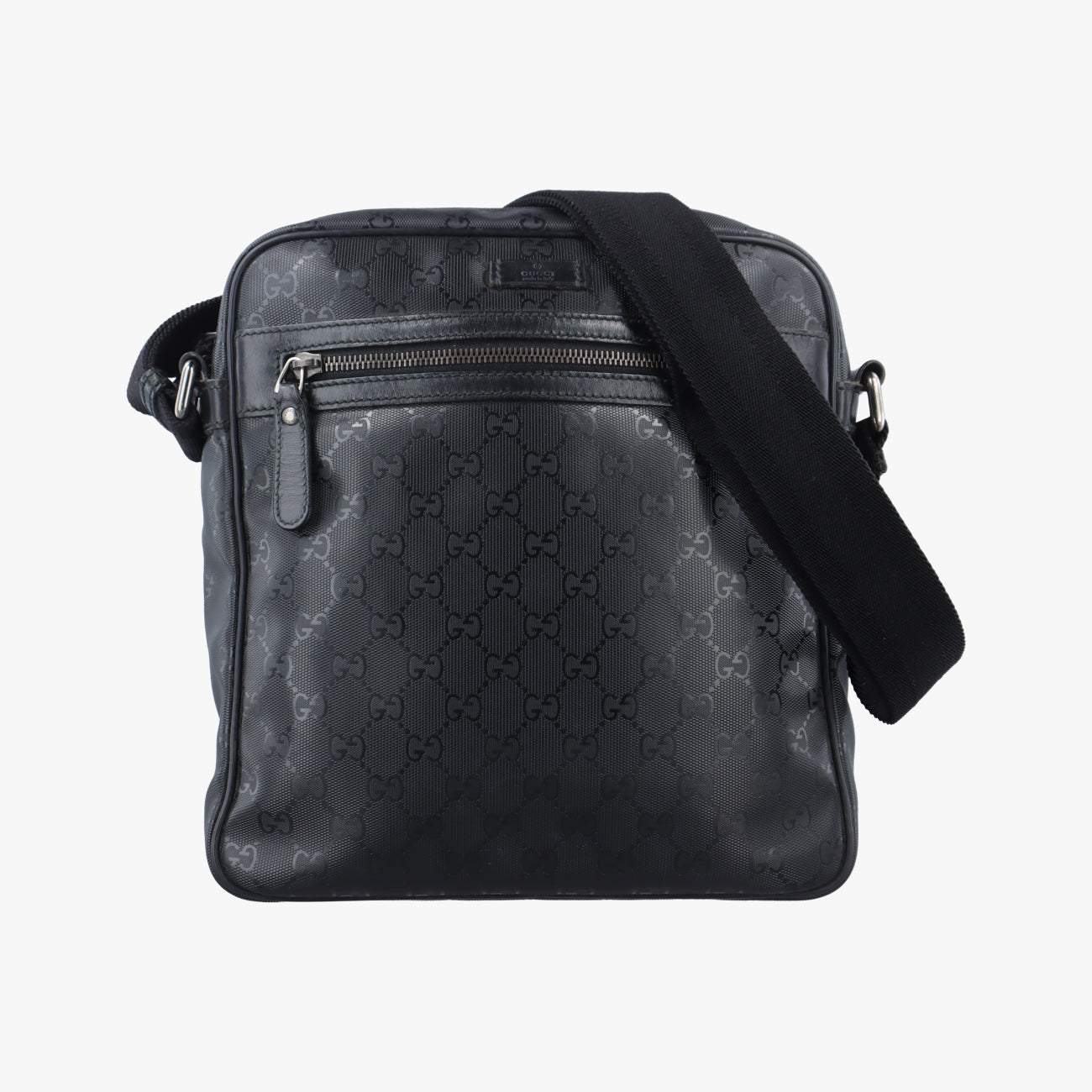GG Imprime Messenger Black Leather 201448 D5477304GGインプリメ メッセンジャー ブラック レザー 201448 D5477304