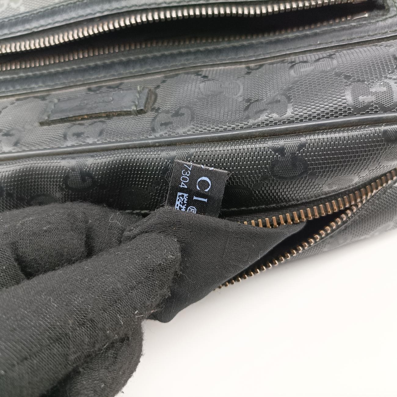 GG Imprime Messenger Black Leather 201448 D5477304GGインプリメ メッセンジャー ブラック レザー 201448 D5477304