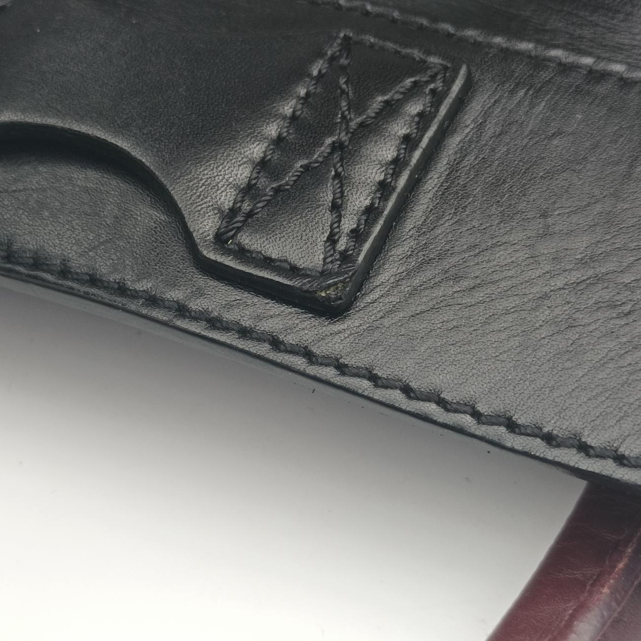 Luggage Mini Shopper Black x beige xBurgundy Leather W-AT-0181 W-UP-0181ラゲージミニショッパー ブラック×ベージュ×ワインレッド レザー W-AT-0181 W-UP-0181