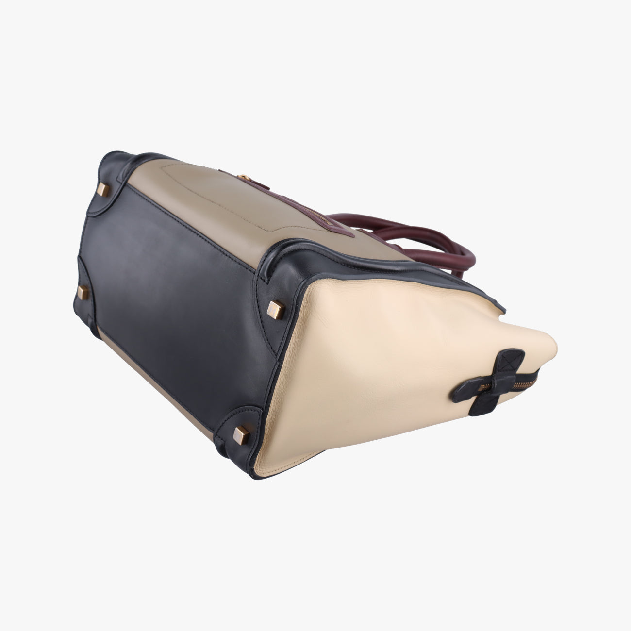 Luggage Mini Shopper Black x beige xBurgundy Leather W-AT-0181 W-UP-0181ラゲージミニショッパー ブラック×ベージュ×ワインレッド レザー W-AT-0181 W-UP-0181