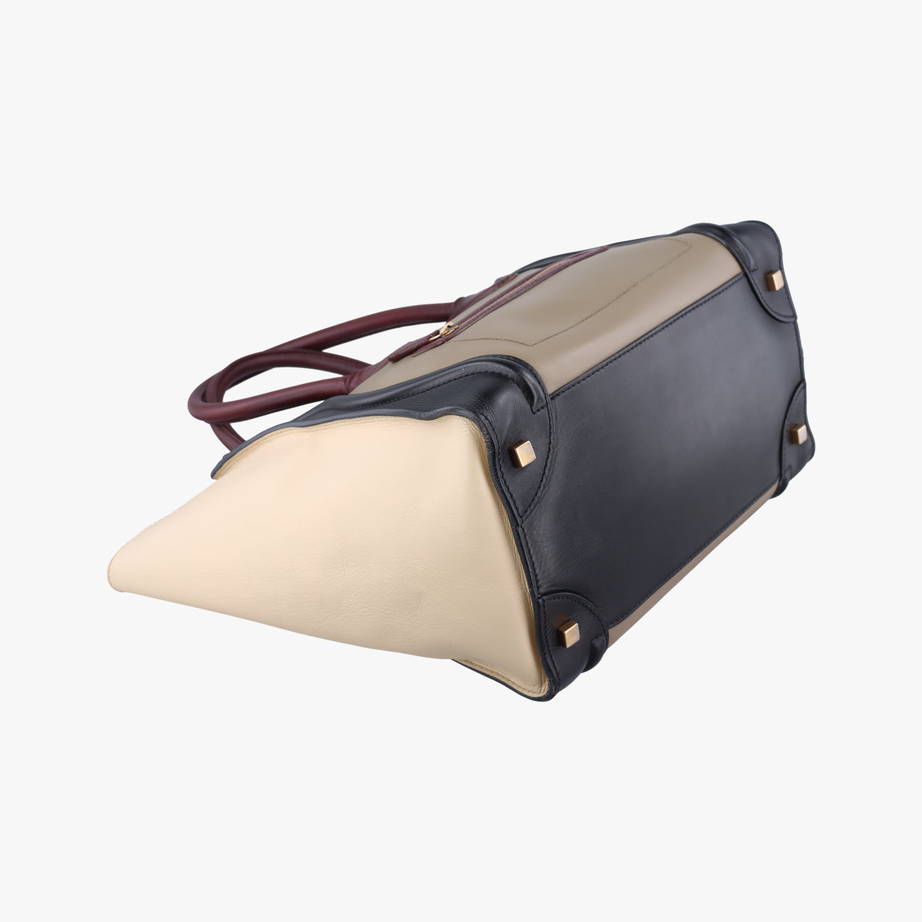 Luggage Mini Shopper Black x beige xBurgundy Leather W-AT-0181 W-UP-0181ラゲージミニショッパー ブラック×ベージュ×ワインレッド レザー W-AT-0181 W-UP-0181