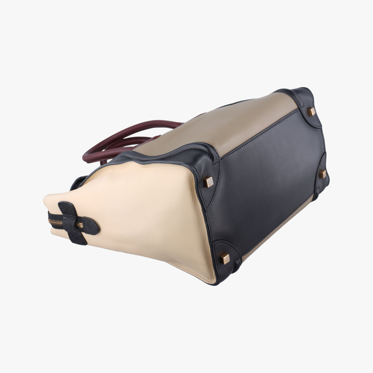 Luggage Mini Shopper Black x beige xBurgundy Leather W-AT-0181 W-UP-0181ラゲージミニショッパー ブラック×ベージュ×ワインレッド レザー W-AT-0181 W-UP-0181