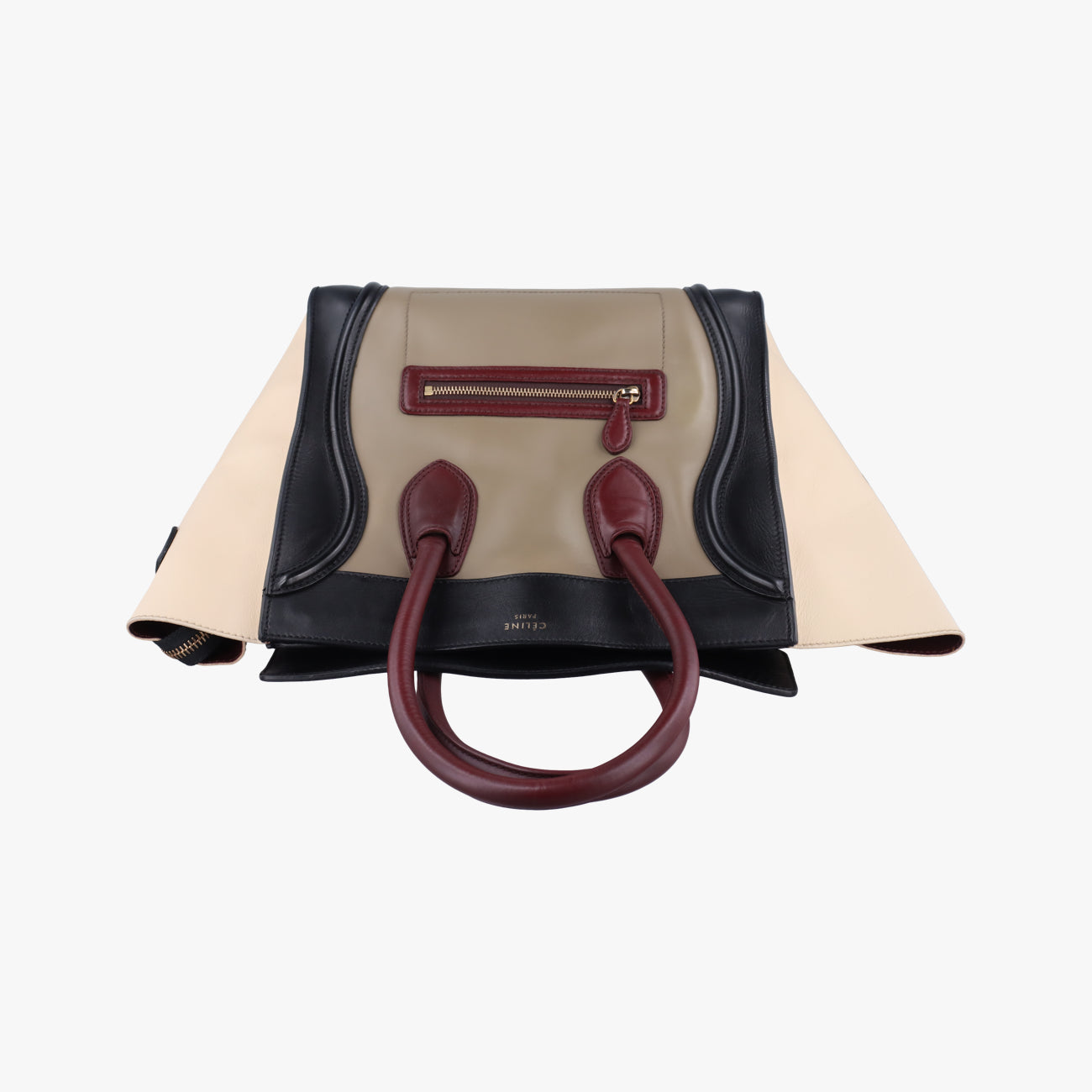 Luggage Mini Shopper Black x beige xBurgundy Leather W-AT-0181 W-UP-0181ラゲージミニショッパー ブラック×ベージュ×ワインレッド レザー W-AT-0181 W-UP-0181