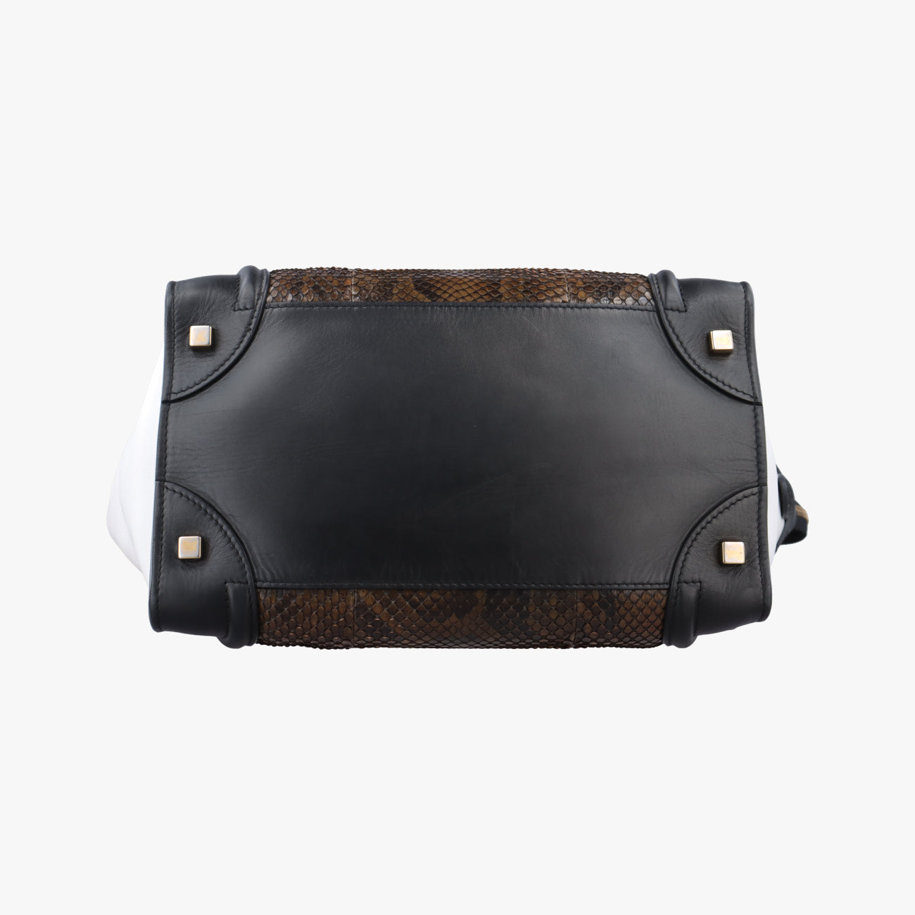 Luggage Mini Shopper Black×Brown×Multicolour Leather×Snakeskin S-AT-1121 S-PA-0112ラゲージミニショッパー ブラック×ブラウン×マルチカラー レザー×ヘビ革 S-AT-1121 S-PA-0112