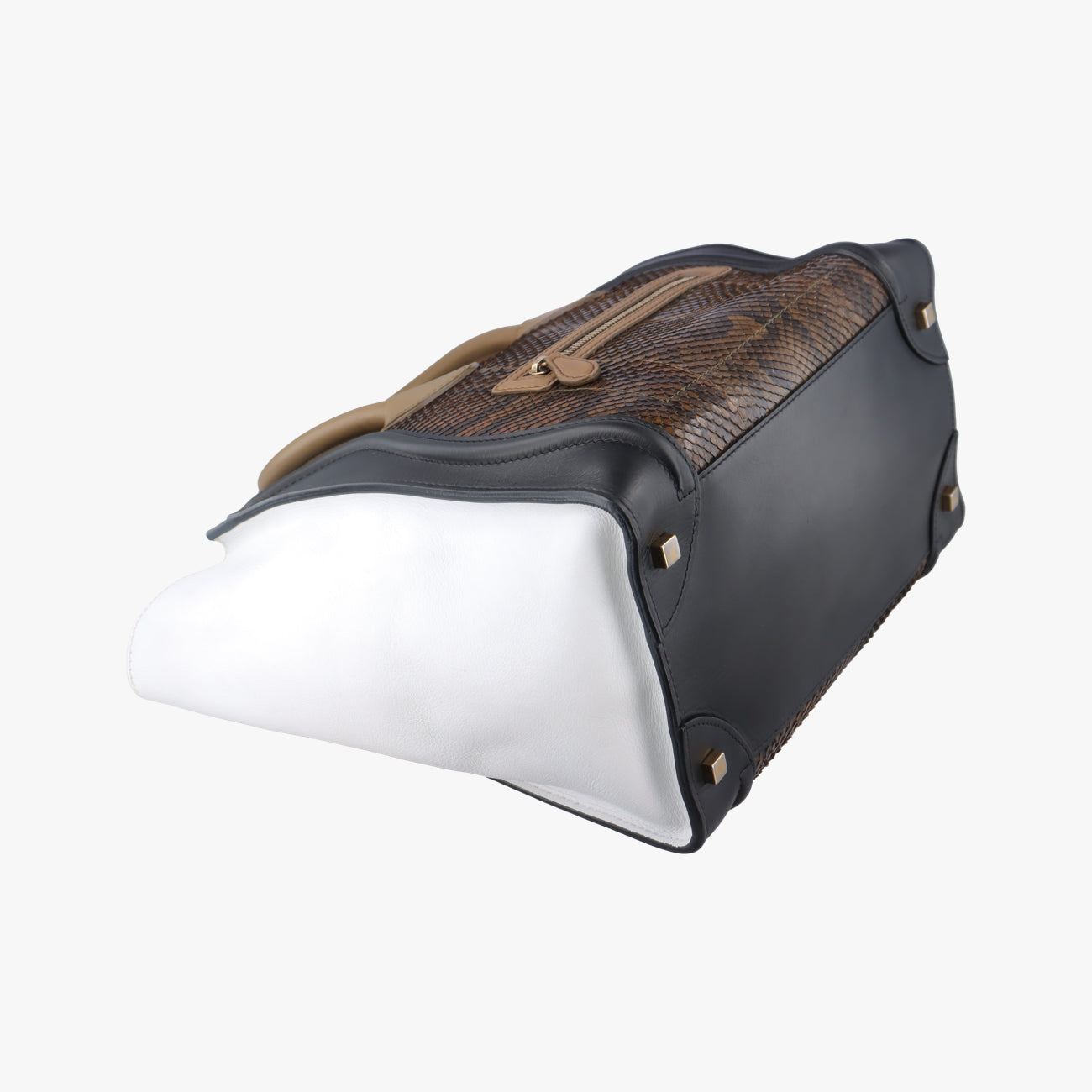 Luggage Mini Shopper Black×Brown×Multicolour Leather×Snakeskin S-AT-1121 S-PA-0112ラゲージミニショッパー ブラック×ブラウン×マルチカラー レザー×ヘビ革 S-AT-1121 S-PA-0112