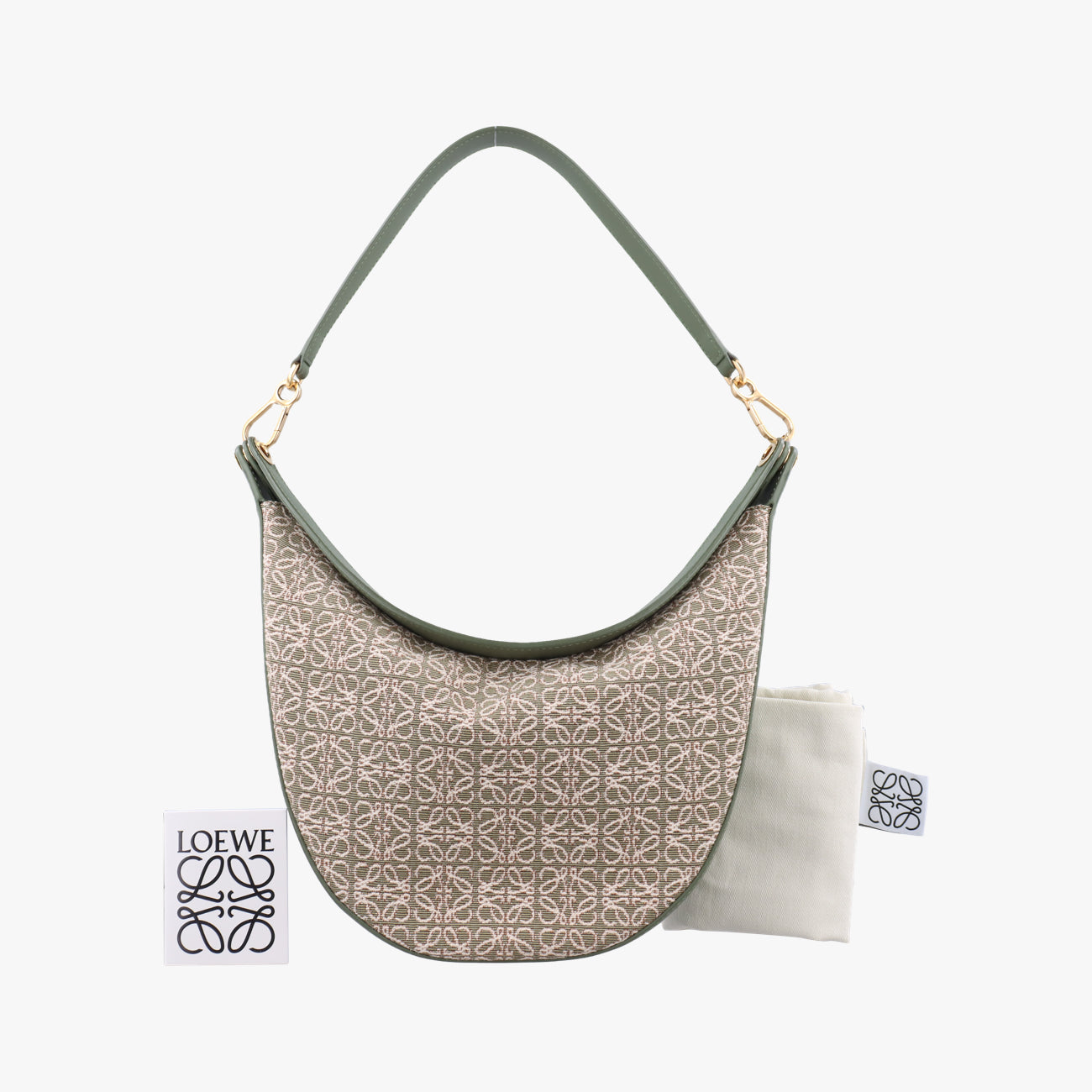 Luna Avocado Green×beige Leather×Canvas 272203ルナ アボカドグリーン×ベージュ レザー×キャンバス 272203