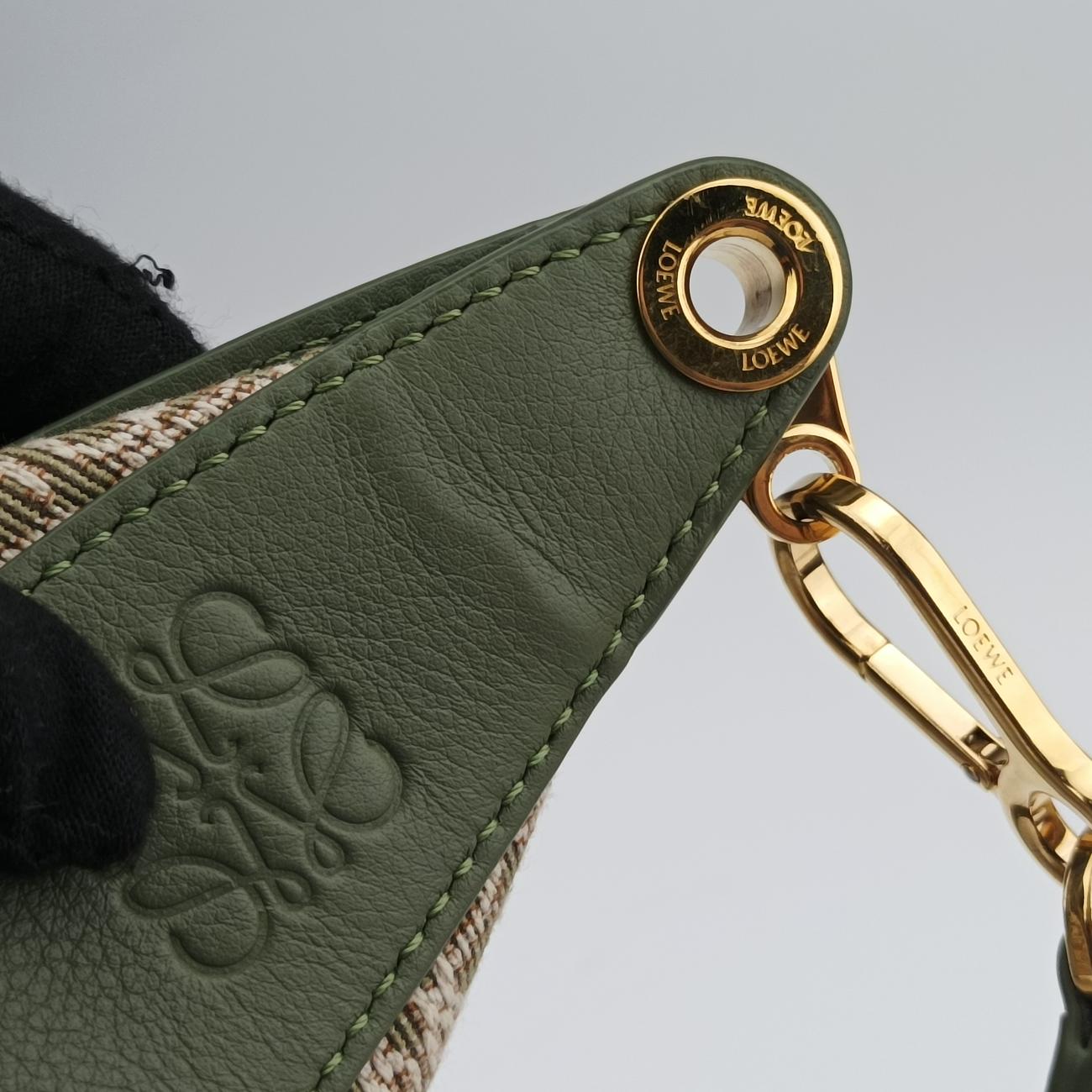 Luna Avocado Green×beige Leather×Canvas 272203ルナ アボカドグリーン×ベージュ レザー×キャンバス 272203